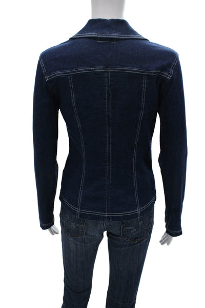 Agolde Womens Dark Blue Collared Button Jacket Long Sleeve 90s Size S