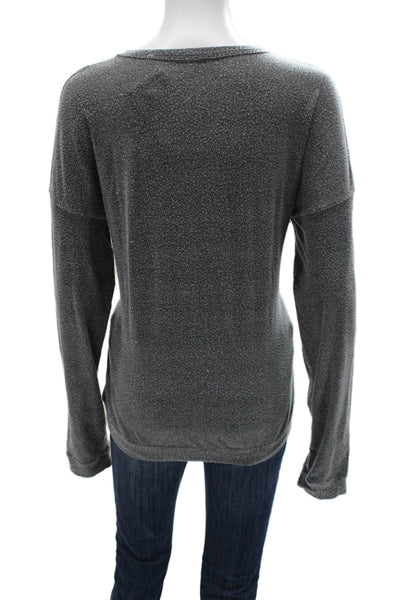 Retro Brand Womens Pullover Sweatshirt Dark Gray Graphic Crewneck Size M