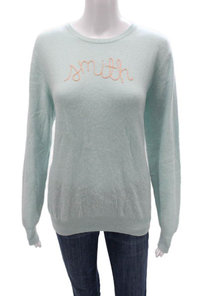 Lingua Franca Unisex Light Blue Cashmere Pullover Graphic Crew Neck Size L