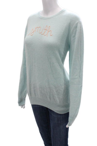 Lingua Franca Unisex Light Blue Cashmere Pullover Graphic Crew Neck Size L