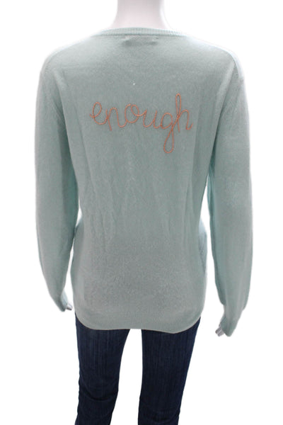 Lingua Franca Unisex Light Blue Cashmere Pullover Graphic Crew Neck Size L