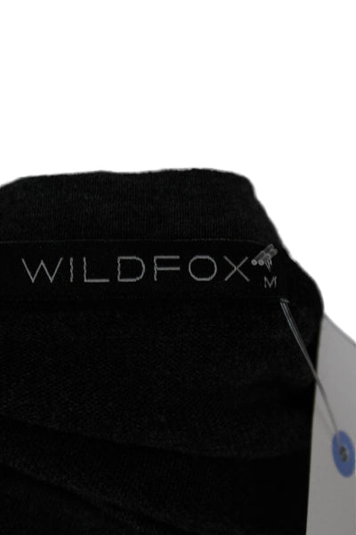 Wildfox Unisex V-Neck Graphic Pullover Sweater Dark Gray Long Sleeve Size M