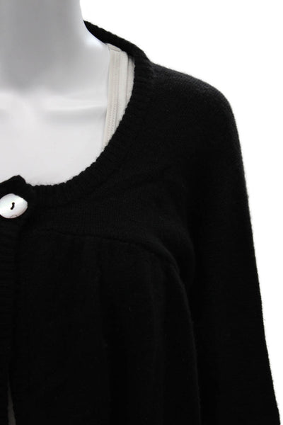 Michael Stars Women 100% Cashmere Cardigan Black Button 3/4 Sleeve Size S