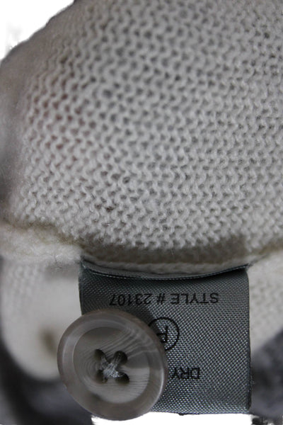 360 Sweater Unisex Gray V-Neck 100% Cashmere Cardigan 3/4 Sleeve Size XS