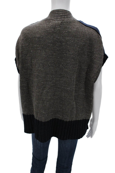 Label + Thread Unisex Cardigan Vest Dark Gray Cotton V-Neck Button Size XS