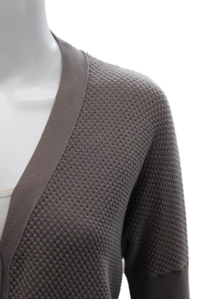 Imma Unisex Cardigan Brown V-Neck Button 100% Cotton Long Sleeve Solid Size XS