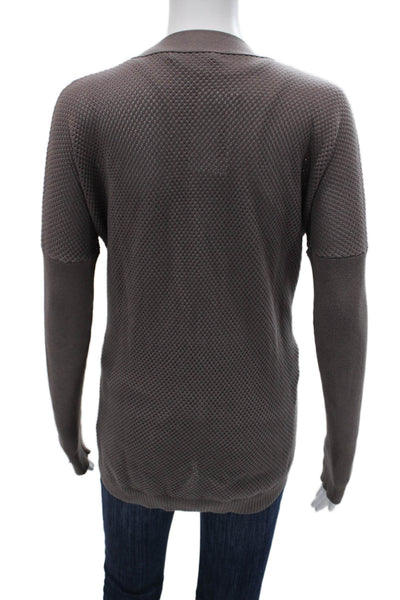 Imma Unisex Cardigan Brown V-Neck Button 100% Cotton Long Sleeve Solid Size XS
