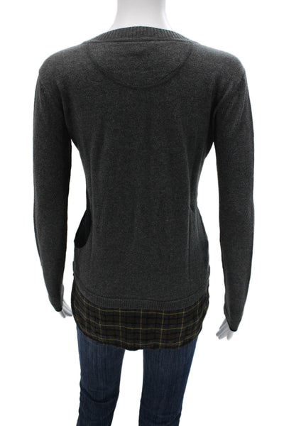 Lisa Todd Unisex Dark Gray Cashmere Blend Pullover Sweater Long Sleeve Size XS