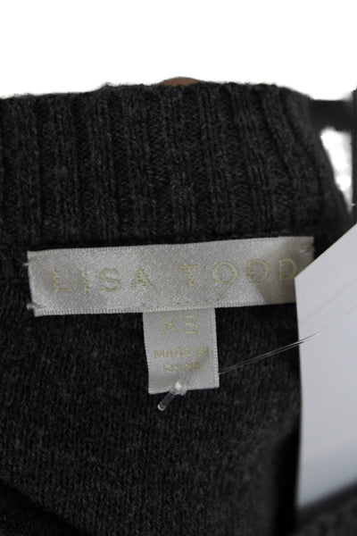Lisa Todd Unisex Dark Gray Cashmere Blend Pullover Sweater Long Sleeve Size XS