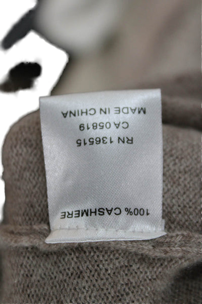 One Grey Day Unisex Pullover Sweater Beige 100% Cashmere Lace Up Size XS