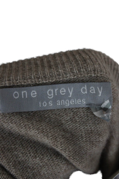 One Grey Day Unisex Pullover Sweater Beige 100% Cashmere Lace Up Size XS