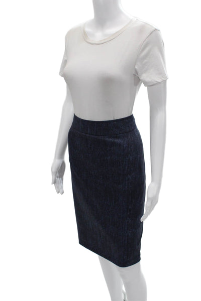 Avenue Montaigne Women Straight Pencil Mini Skirt Dark Blue Size 14