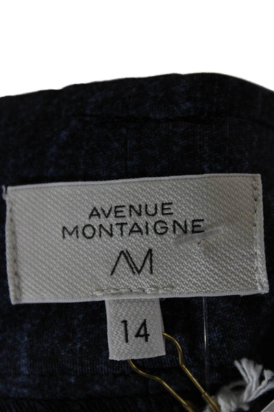 Avenue Montaigne Women Straight Pencil Mini Skirt Dark Blue Size 14