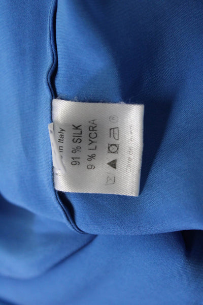 Her Shirt Womens Sleeveless V Neck Cotton Blouse Blue Designer Size M