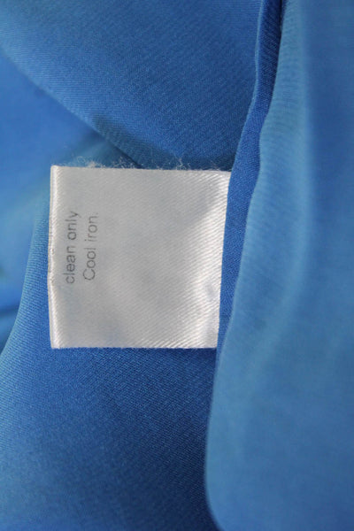Her Shirt Womens Sleeveless V Neck Cotton Blouse Blue Designer Size M