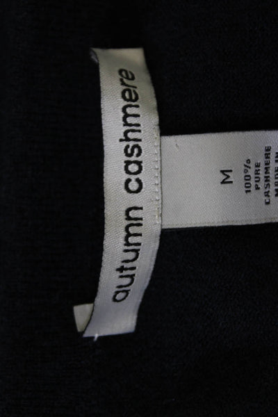 Autumn Cashmere Unisex V-Neck Dark Blue 100% Cashmere Pullover Sweater Size M