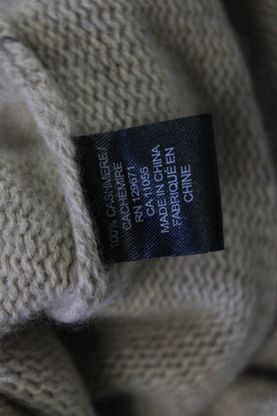 360 Cashmere Unisex Beige Turtleneck Pullover Sweater Short Sleeve Size M