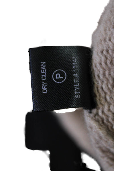 360 Cashmere Unisex Beige Turtleneck Pullover Sweater Short Sleeve Size M