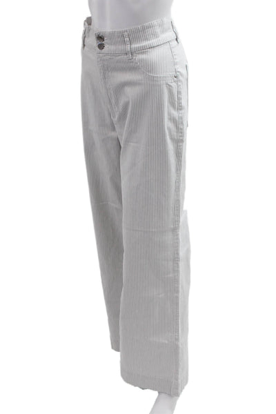 DL 1961 Womens Gray Striped Cotton Stretch Pants Button Inseam 30 Size 30