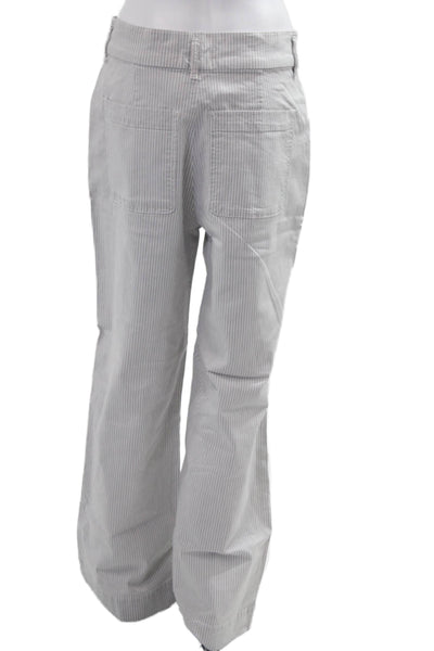 DL 1961 Womens Gray Striped Cotton Stretch Pants Button Inseam 30 Size 30