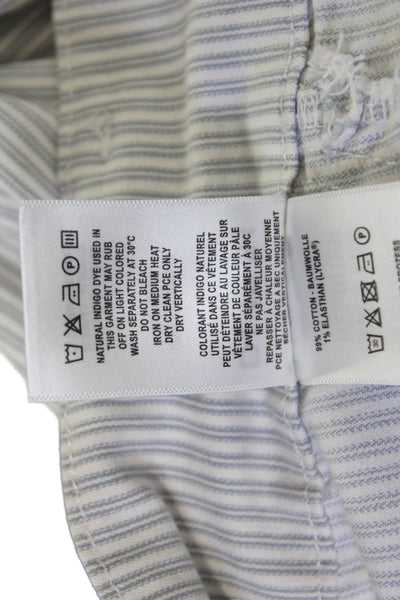 DL 1961 Womens Gray Striped Cotton Stretch Pants Button Inseam 30 Size 30
