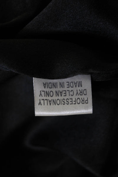 Parker Women Tank Dress Black Striped Silk V-Neck Button Mini Size S