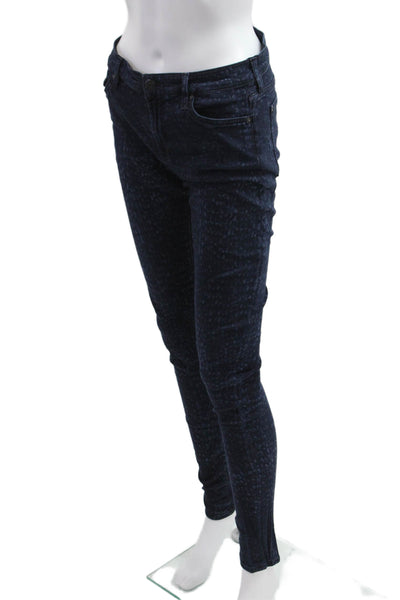 7 For All Mankind Women Skinny Jegging Jeans Dark Blue Leopard Size 30