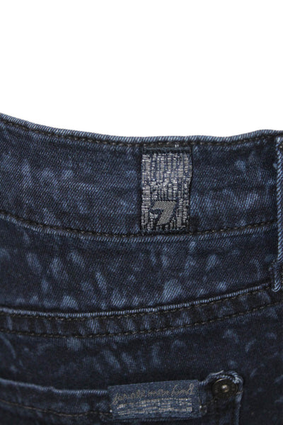 7 For All Mankind Women Skinny Jegging Jeans Dark Blue Leopard Size 30