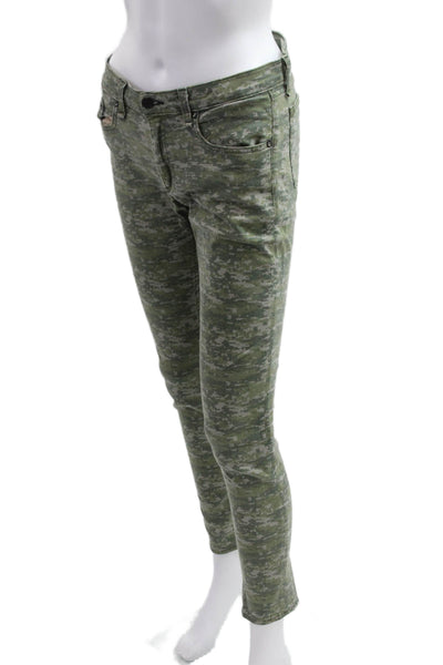 Rag & Bone Jean Women Cropped Ankle Camouflage Green Mid Rise Pants Size 30