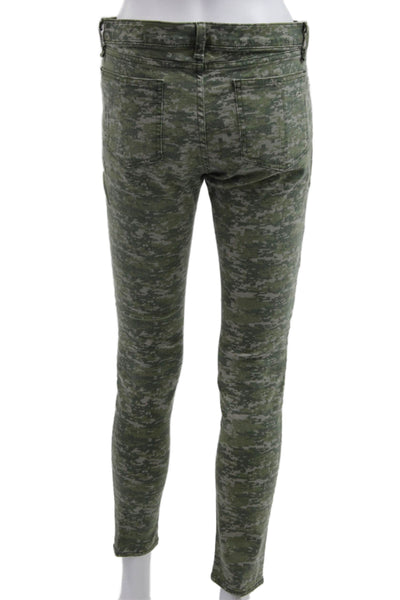 Rag & Bone Jean Women Cropped Ankle Camouflage Green Mid Rise Pants Size 30