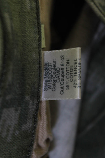 Rag & Bone Jean Women Cropped Ankle Camouflage Green Mid Rise Pants Size 30