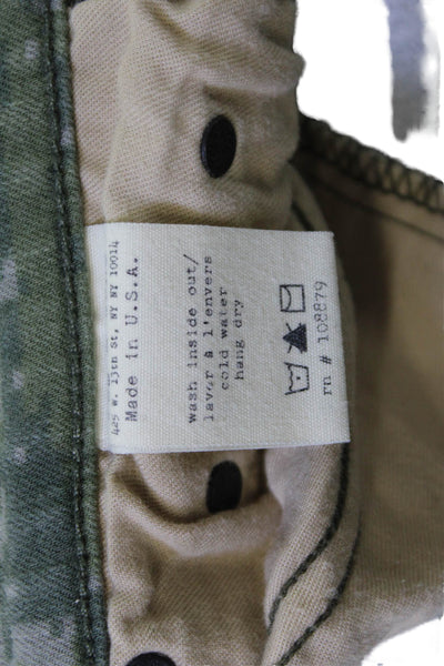 Rag & Bone Jean Women Cropped Ankle Camouflage Green Mid Rise Pants Size 30