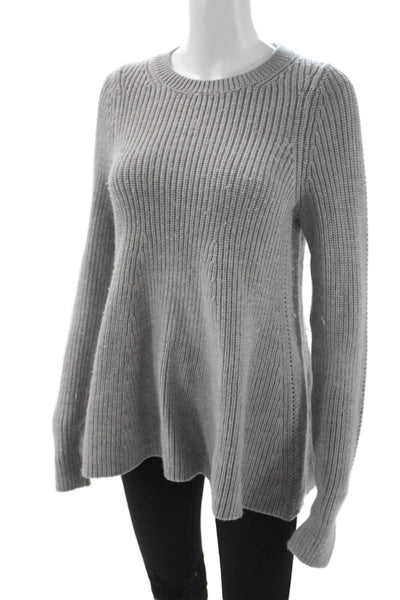 Grey Jason Wu Unisex Pullover Sweater Gray Wool Crew Neck Long Sleeve Size M