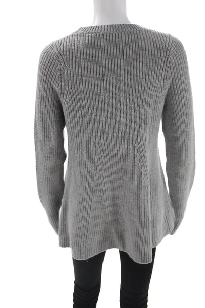 Grey Jason Wu Unisex Pullover Sweater Gray Wool Crew Neck Long Sleeve Size M
