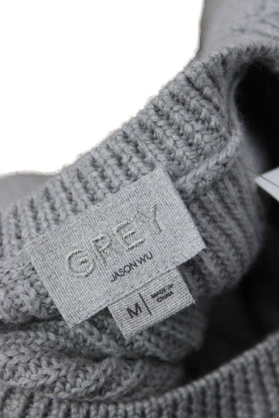 Grey Jason Wu Unisex Pullover Sweater Gray Wool Crew Neck Long Sleeve Size M