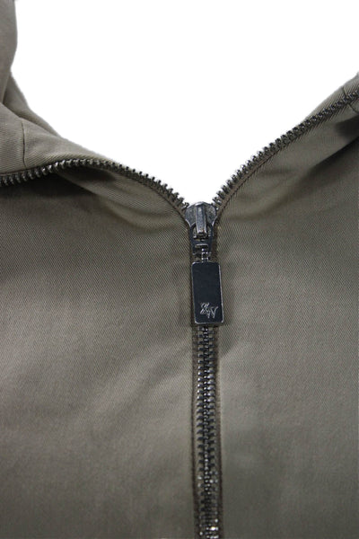 Zara Women Windbreaker Beige High Neck 3/4 Sleeve Zip Size M