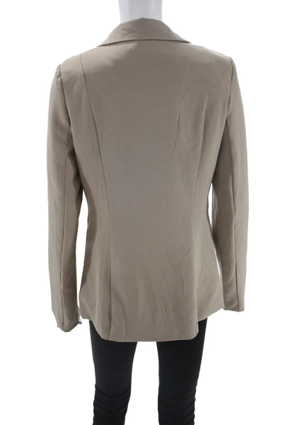 Pretty Little Thing Unisex Beige Collared Button Long Sleeve Blazer Size 4