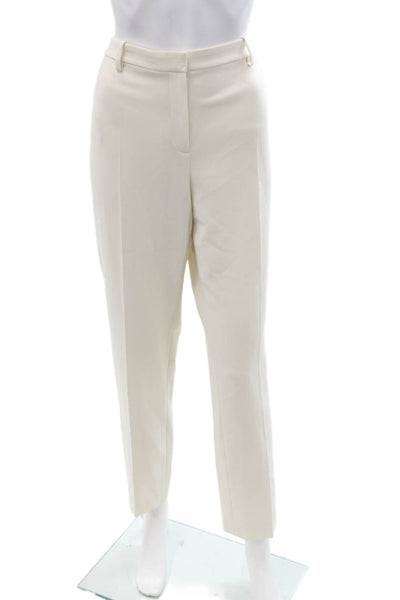 Theory Womens White Dress Pants Triacetate Blend 29 Inseam Size 10