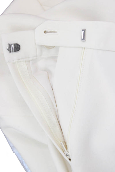 Theory Womens White Dress Pants Triacetate Blend 29 Inseam Size 10
