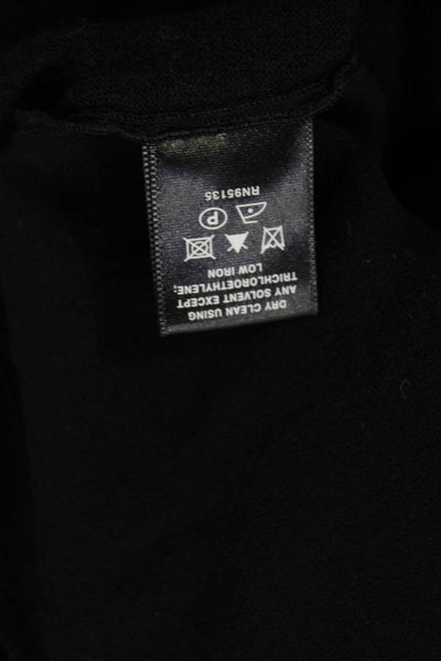 Lafayette 148 New York Women Black Silk Long Sleeve Round Neck Blouse Size M