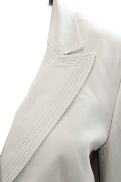 Escada Women Beige Collared Button Long Sleeve Cotton Blazer Size 40