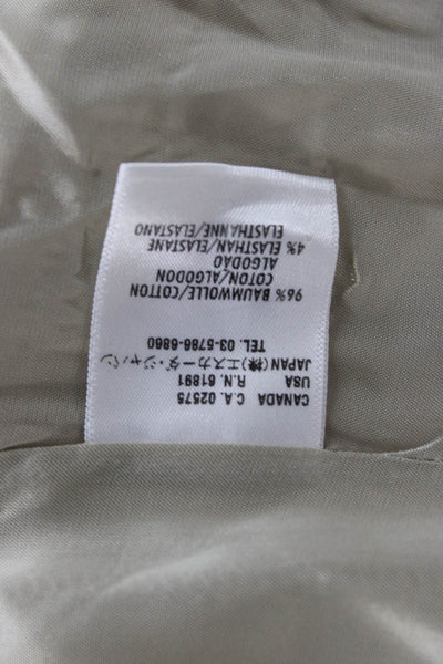 Escada Women Beige Collared Button Long Sleeve Cotton Blazer Size 40
