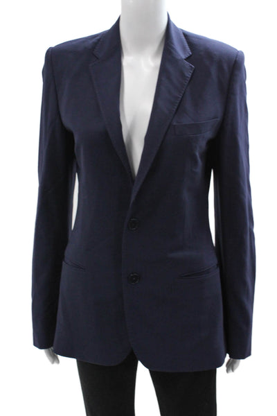 Ralph Lauren Black Label Unisex Dark Blue Collared Blazer Long Sleeve Size 8