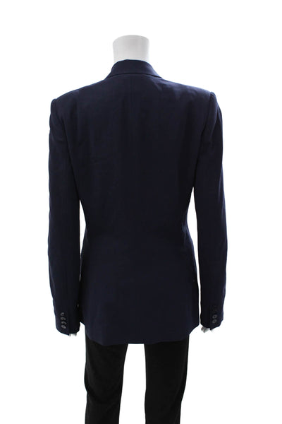 Ralph Lauren Black Label Unisex Dark Blue Collared Blazer Long Sleeve Size 8