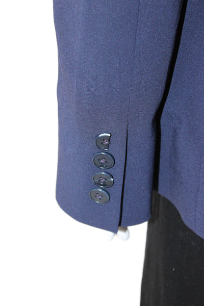 Ralph Lauren Black Label Unisex Dark Blue Collared Blazer Long Sleeve Size 8
