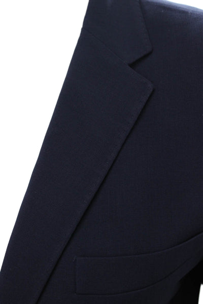 Ralph Lauren Black Label Unisex Dark Blue Collared Blazer Long Sleeve Size 8