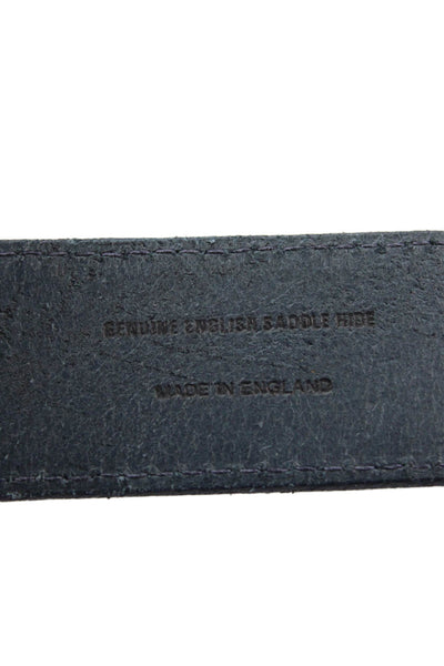 Daks Womens Solid Leather Frame Buckle Belt Navy Size M