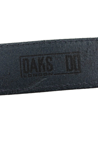 Daks Womens Solid Leather Frame Buckle Belt Navy Size M