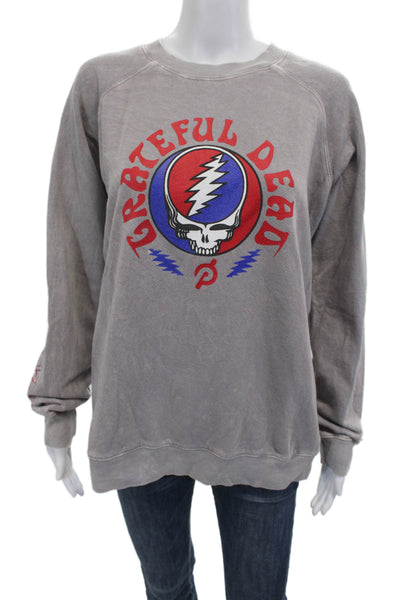 Peloton Unisex Pullover Sweatshirt Gray 100% Cotton Graphic Crew Neck Size S