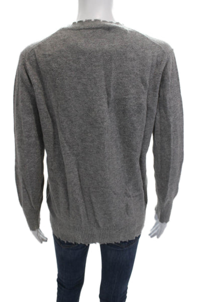 Minnie Rose Unisex Cardigan 100% Cashmere Gray V-Neck Button Long Sleeve Size S